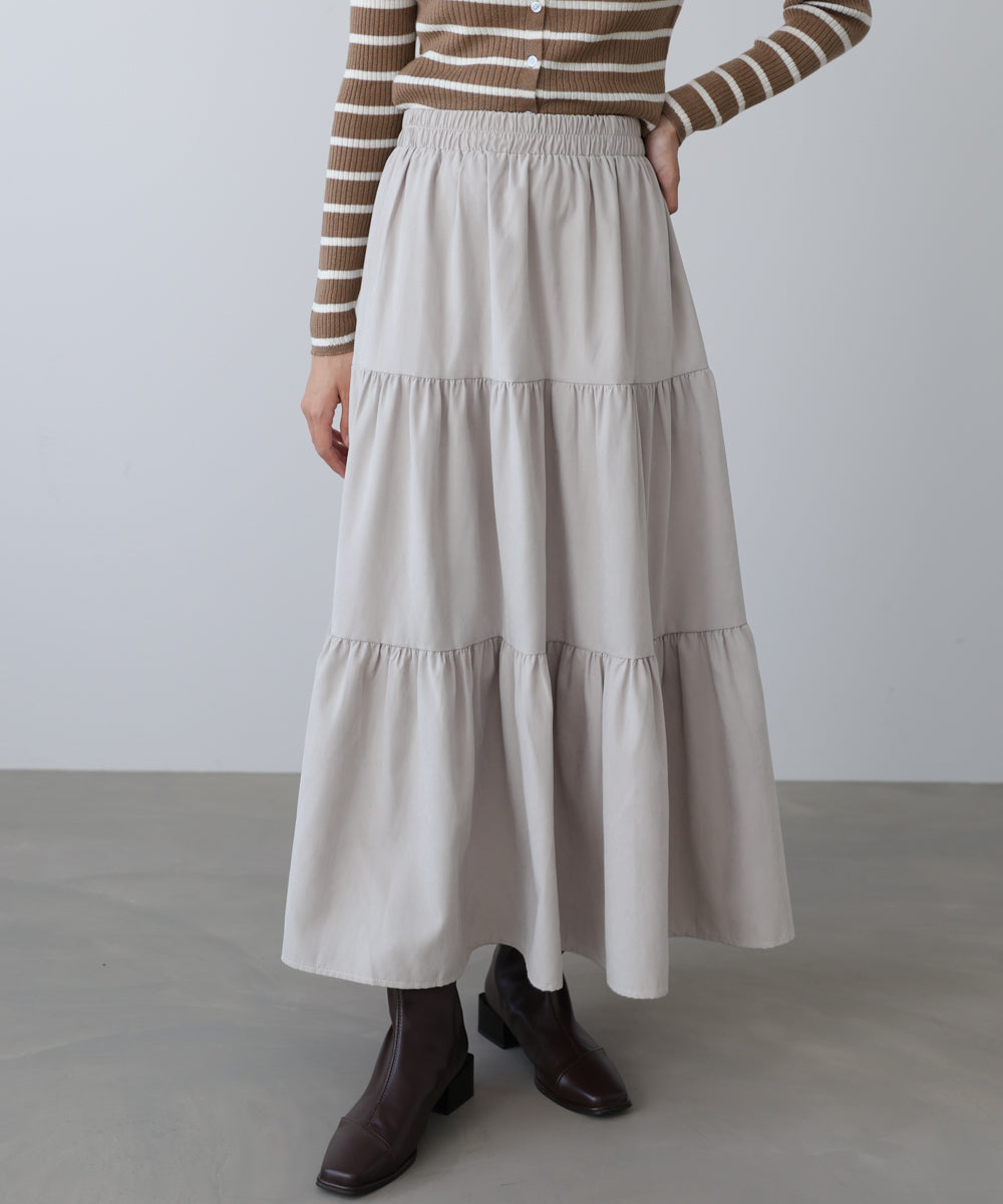 ピーチスキンティアードスカート