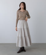 ピーチスキンティアードスカート