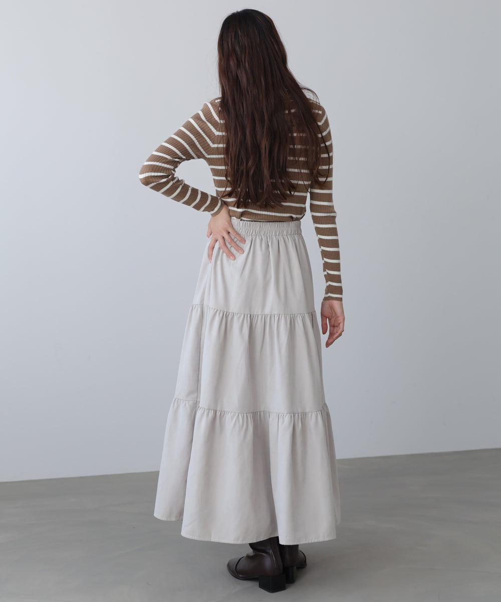 ピーチスキンティアードスカート