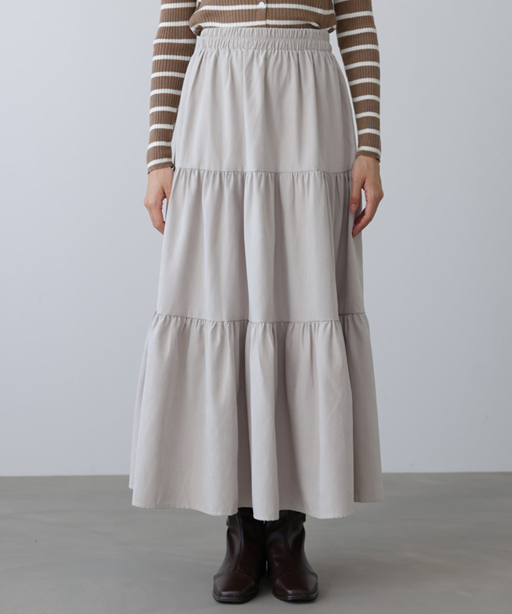 ピーチスキンティアードスカート