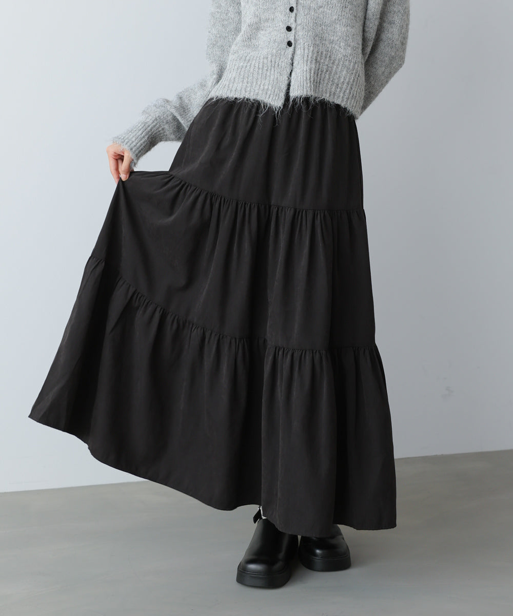 ピーチスキンティアードスカート