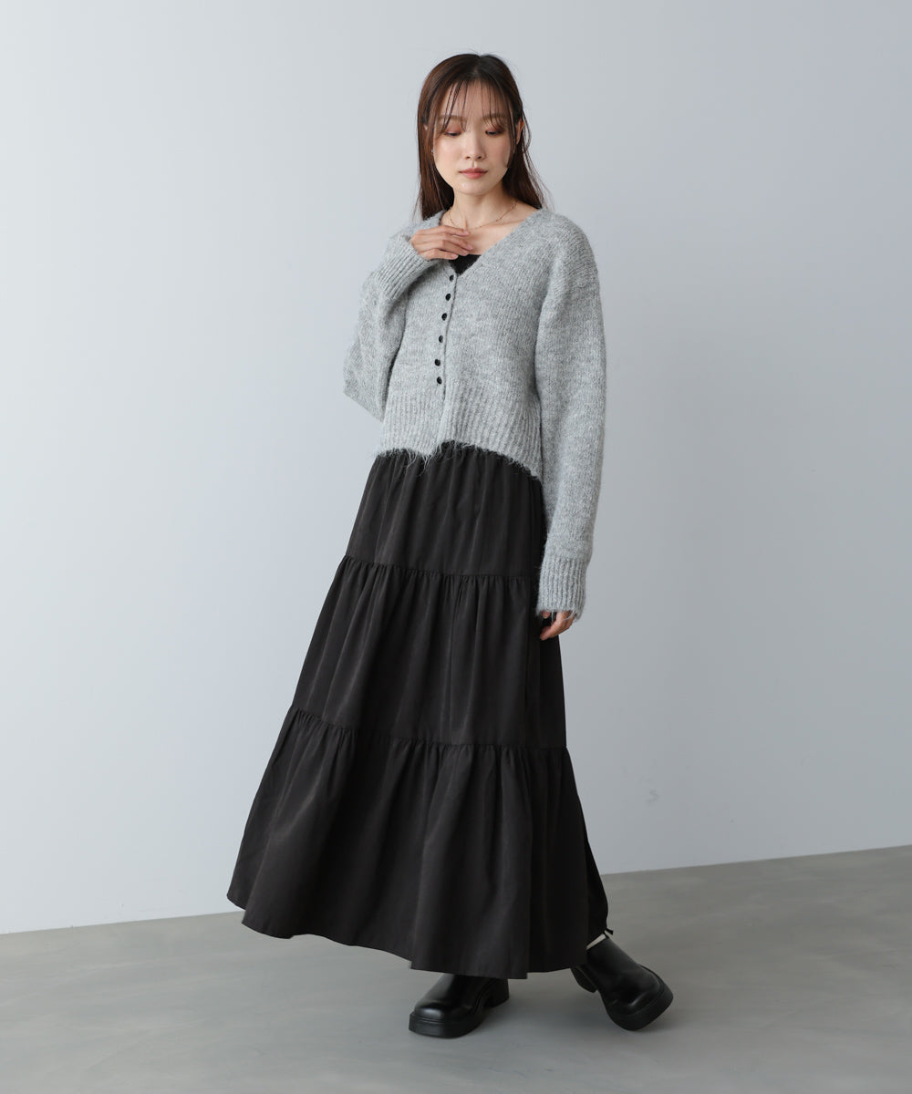 ピーチスキンティアードスカート