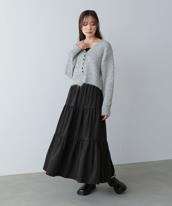 ピーチスキンティアードスカート