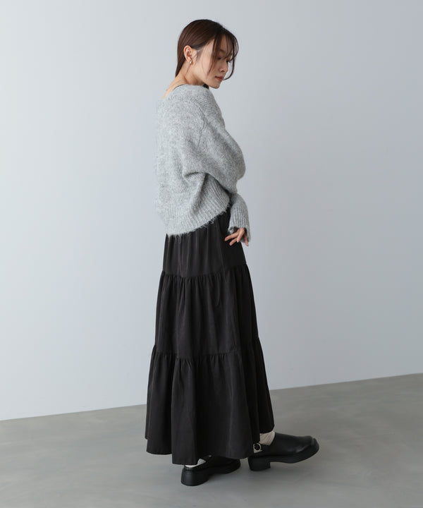 ピーチスキンティアードスカート