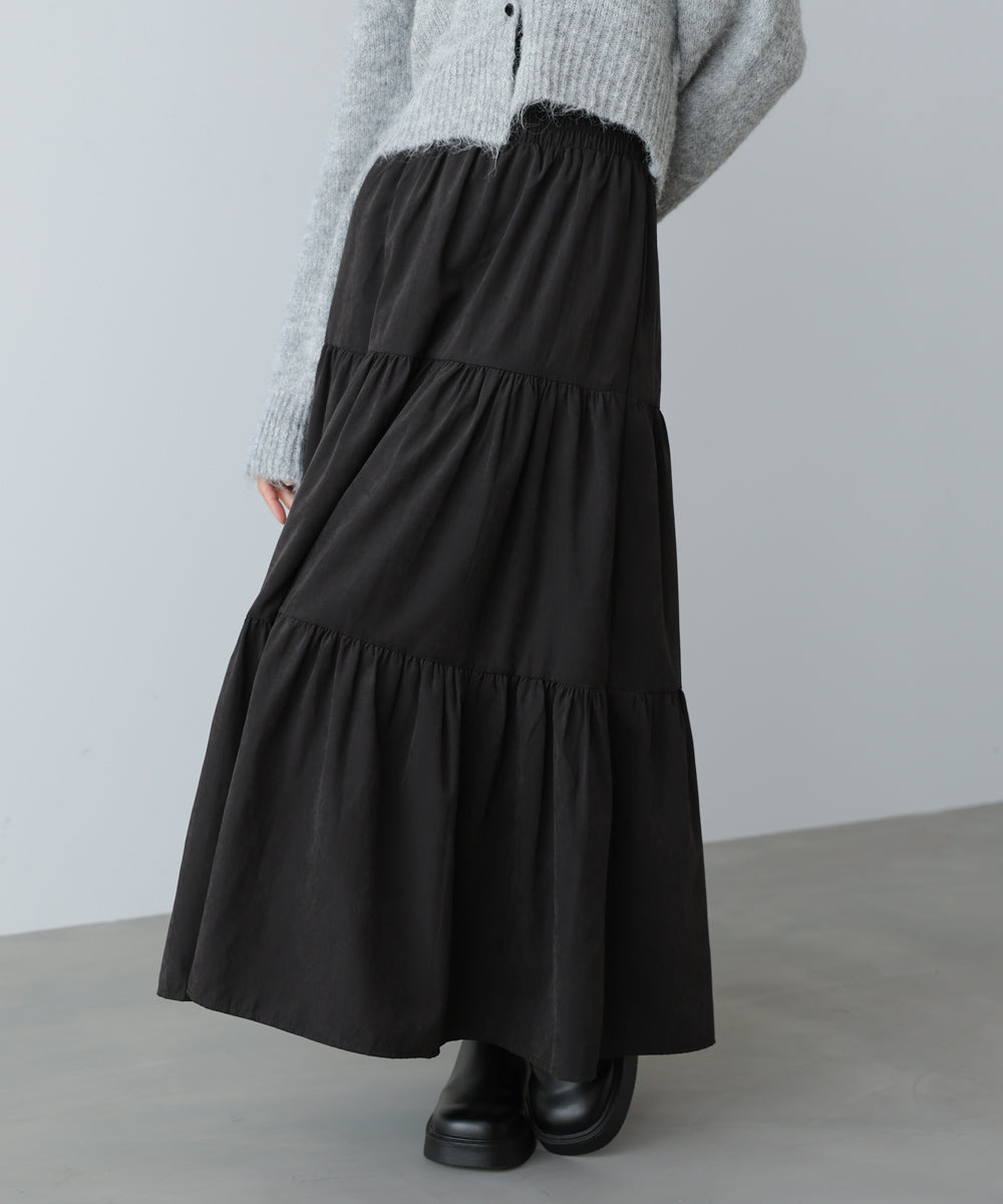 ピーチスキンティアードスカート