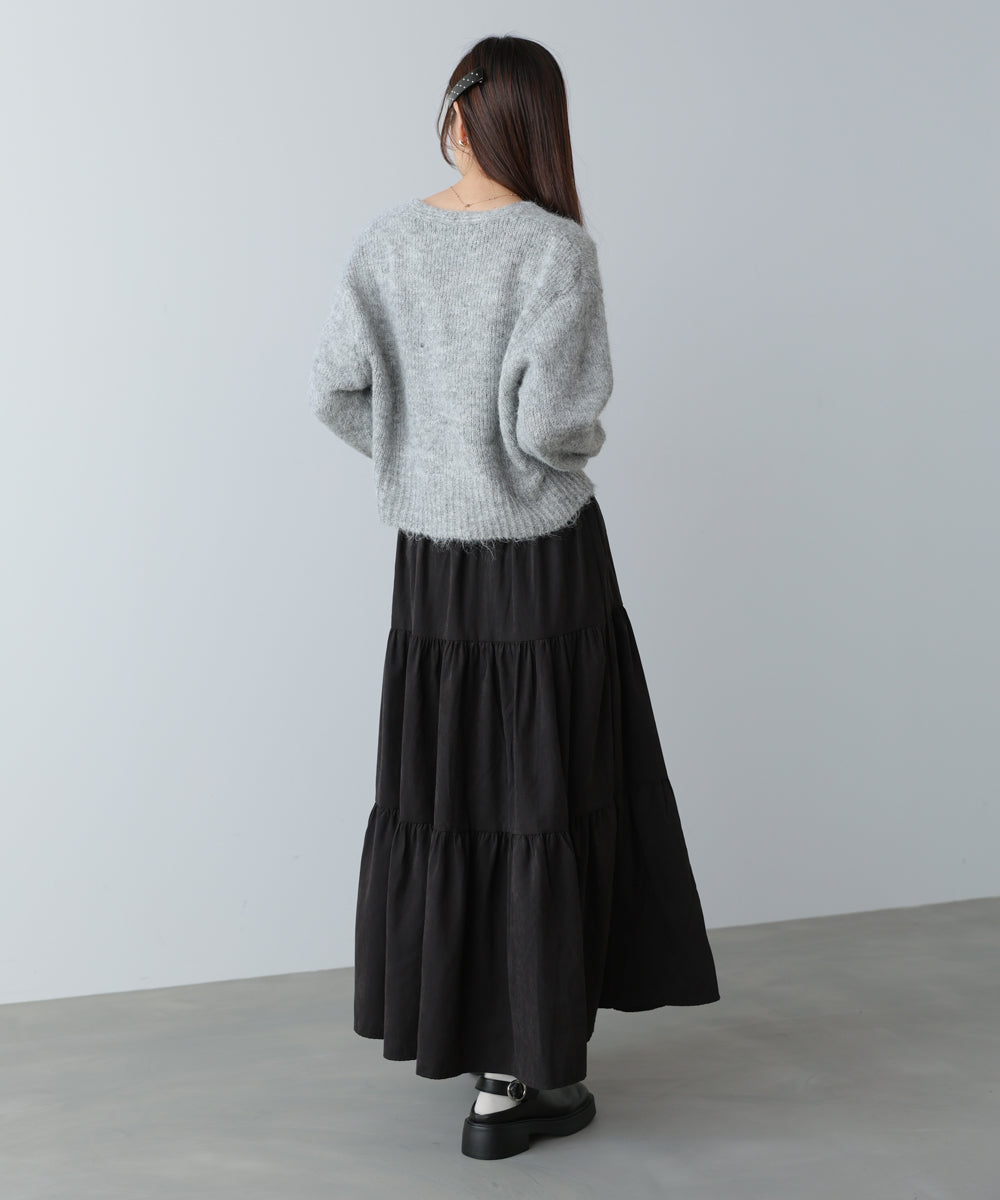 ピーチスキンティアードスカート