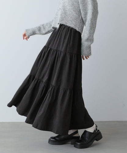 ピーチスキンティアードスカート