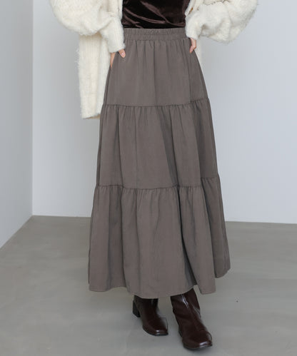 ピーチスキンティアードスカート