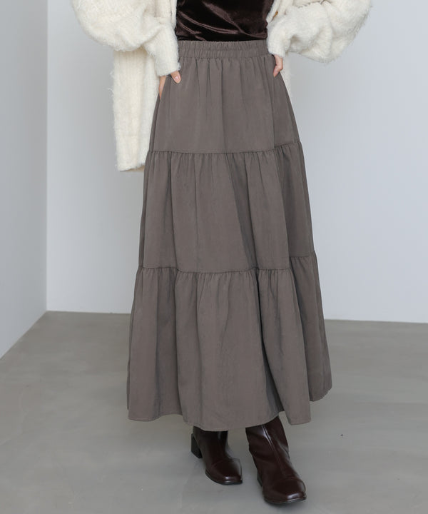 ピーチスキンティアードスカート