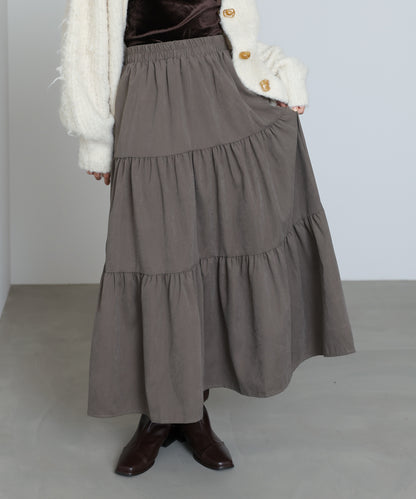 ピーチスキンティアードスカート