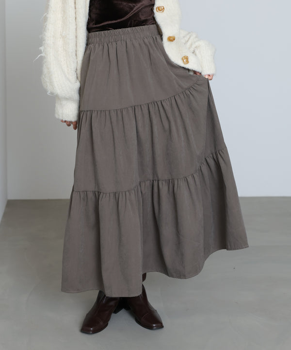 ピーチスキンティアードスカート