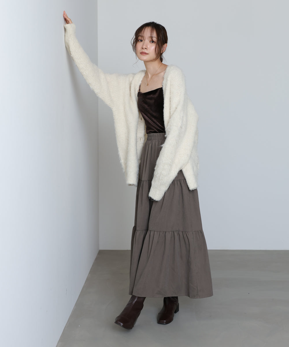 ピーチスキンティアードスカート