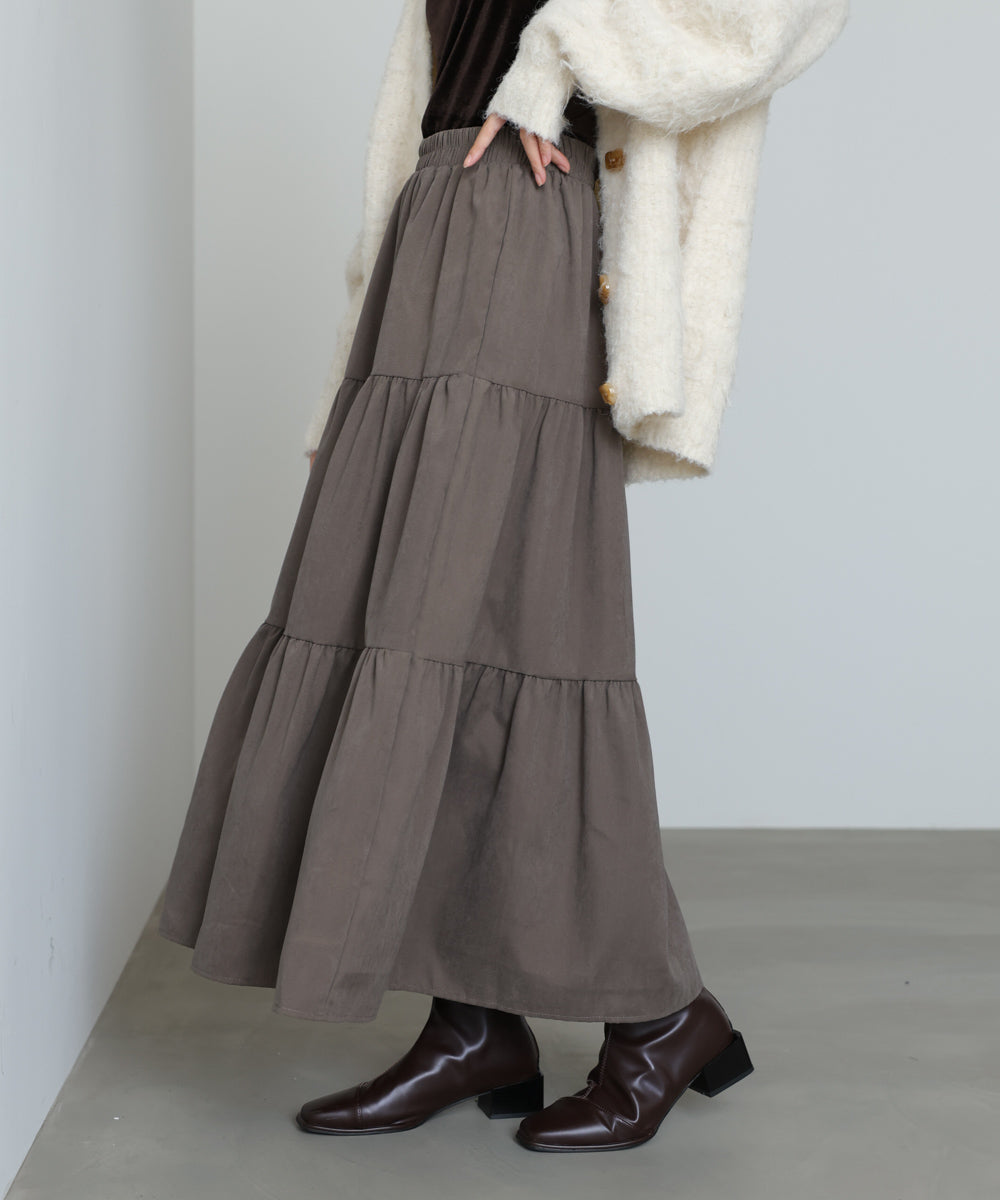 ピーチスキンティアードスカート