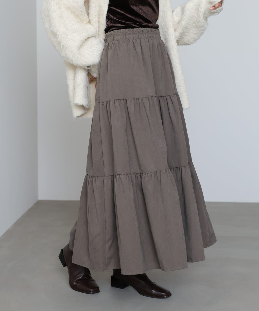 ピーチスキンティアードスカート