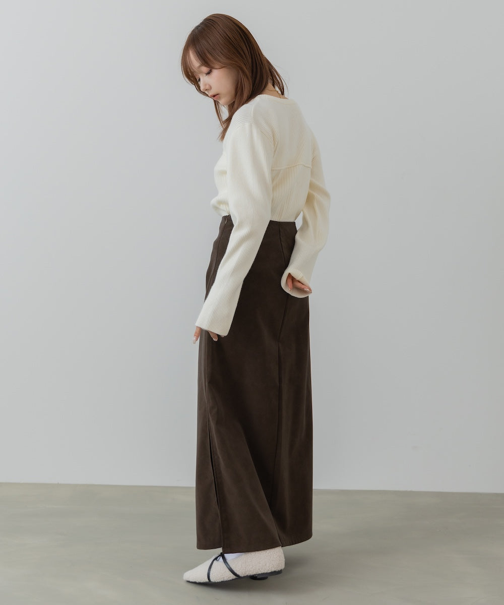 フェイクスエードスカート