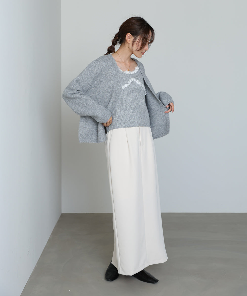 ニットレースキャミ＋ニットカーディガンSET