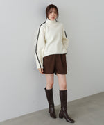 ライン配色ニットトップス