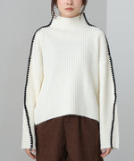 ライン配色ニットトップス