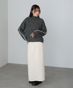 ライン配色ニットトップス