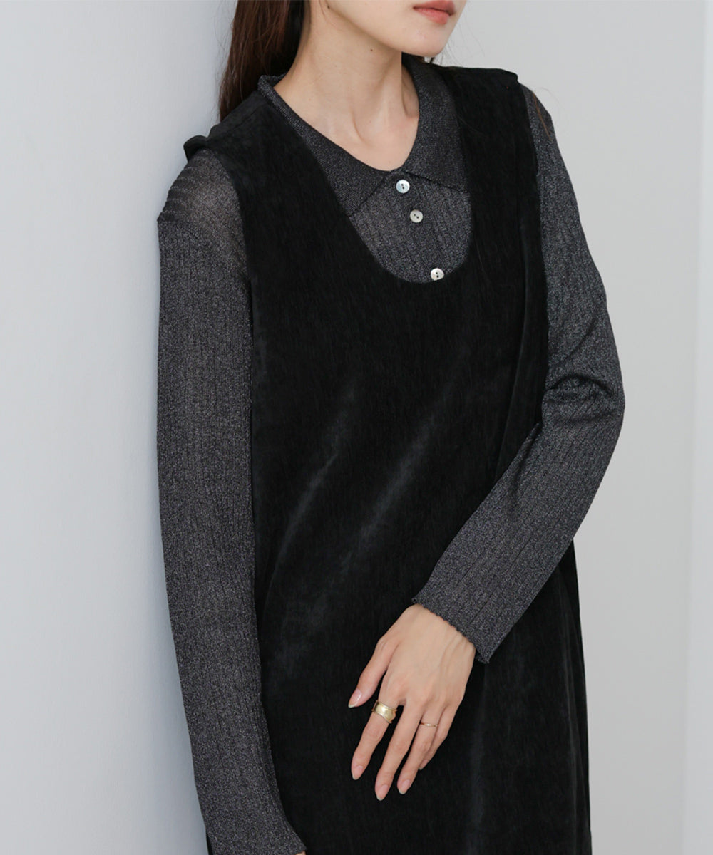 ベロアロングワンピース