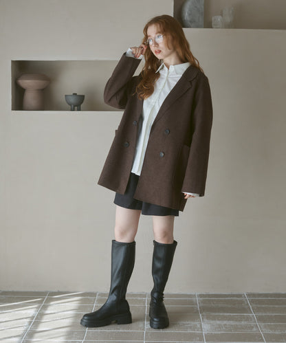 ウールライクテーラードダブルジャケット