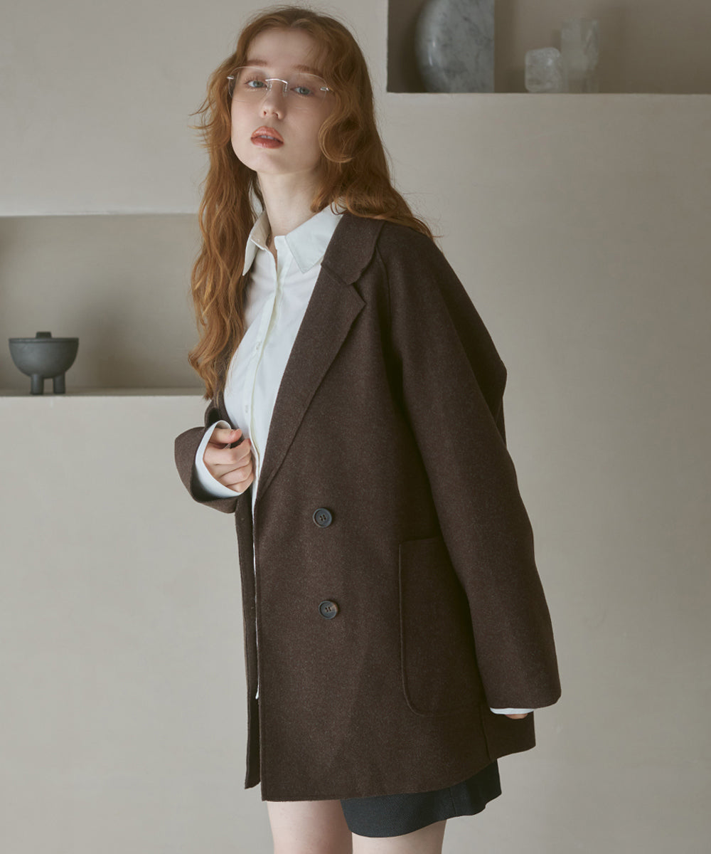 ウールライクテーラードダブルジャケット