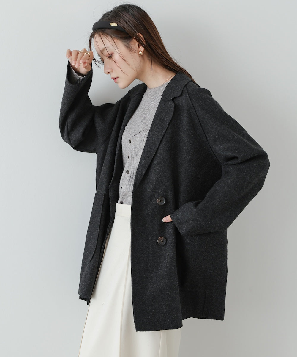 ウールライクテーラードダブルジャケット – Bab