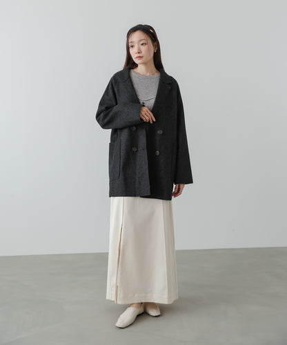 ウールライクテーラードダブルジャケット