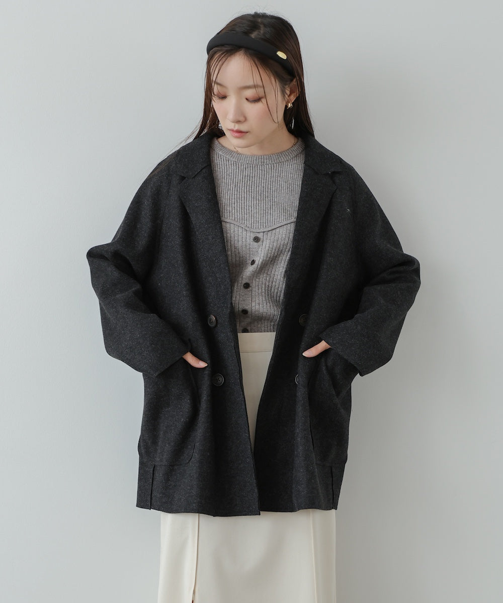 2025AW ウールライクダブルジャケット　テーラード　ダブルジャケット ウールライクテーラードダブルジャケット – Bab