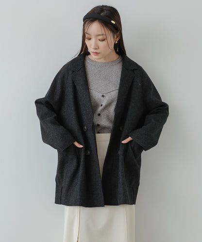 ウールライクテーラードダブルジャケット