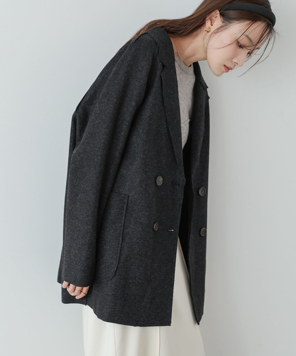 2025AW ウールライクダブルジャケット　テーラード　ダブルジャケット ウールライクテーラードダブルジャケット – Bab