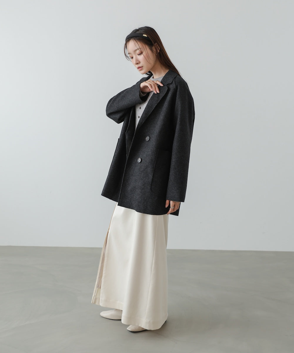 ウールライクテーラードダブルジャケット – Bab