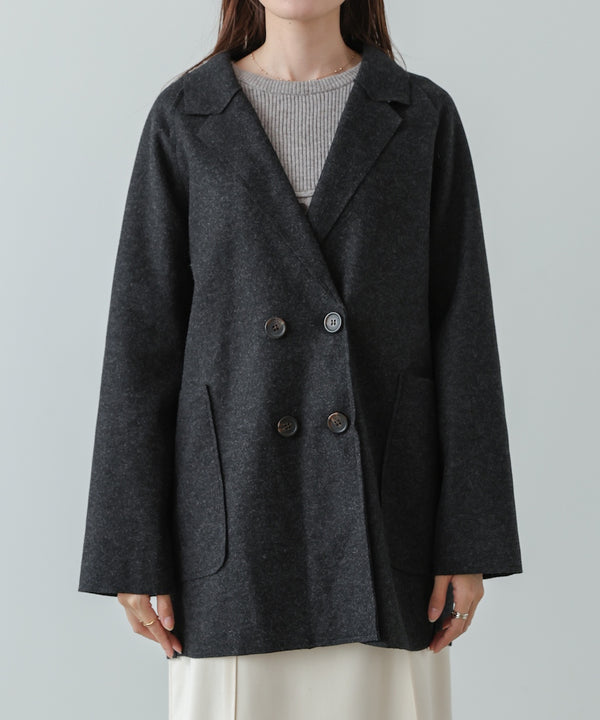 ウールライクテーラードダブルジャケット