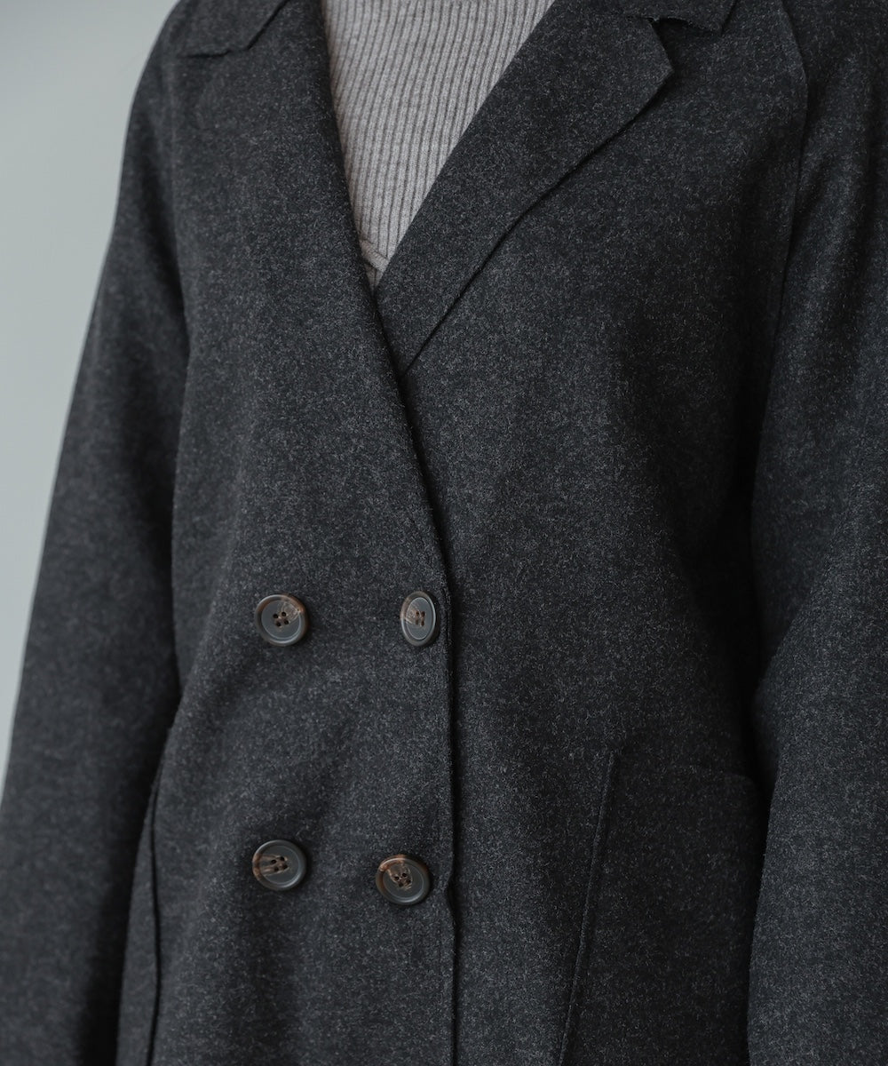 ウールライクテーラードダブルジャケット