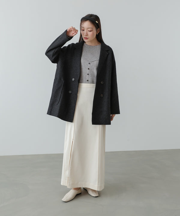 ウールライクテーラードダブルジャケット