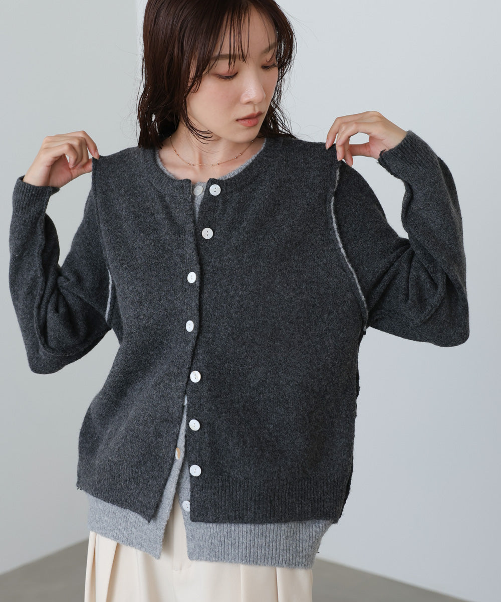 レイヤードライクニットカーディガン