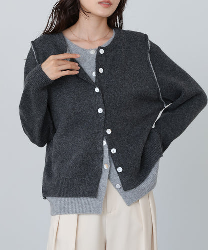 レイヤードライクニットカーディガン