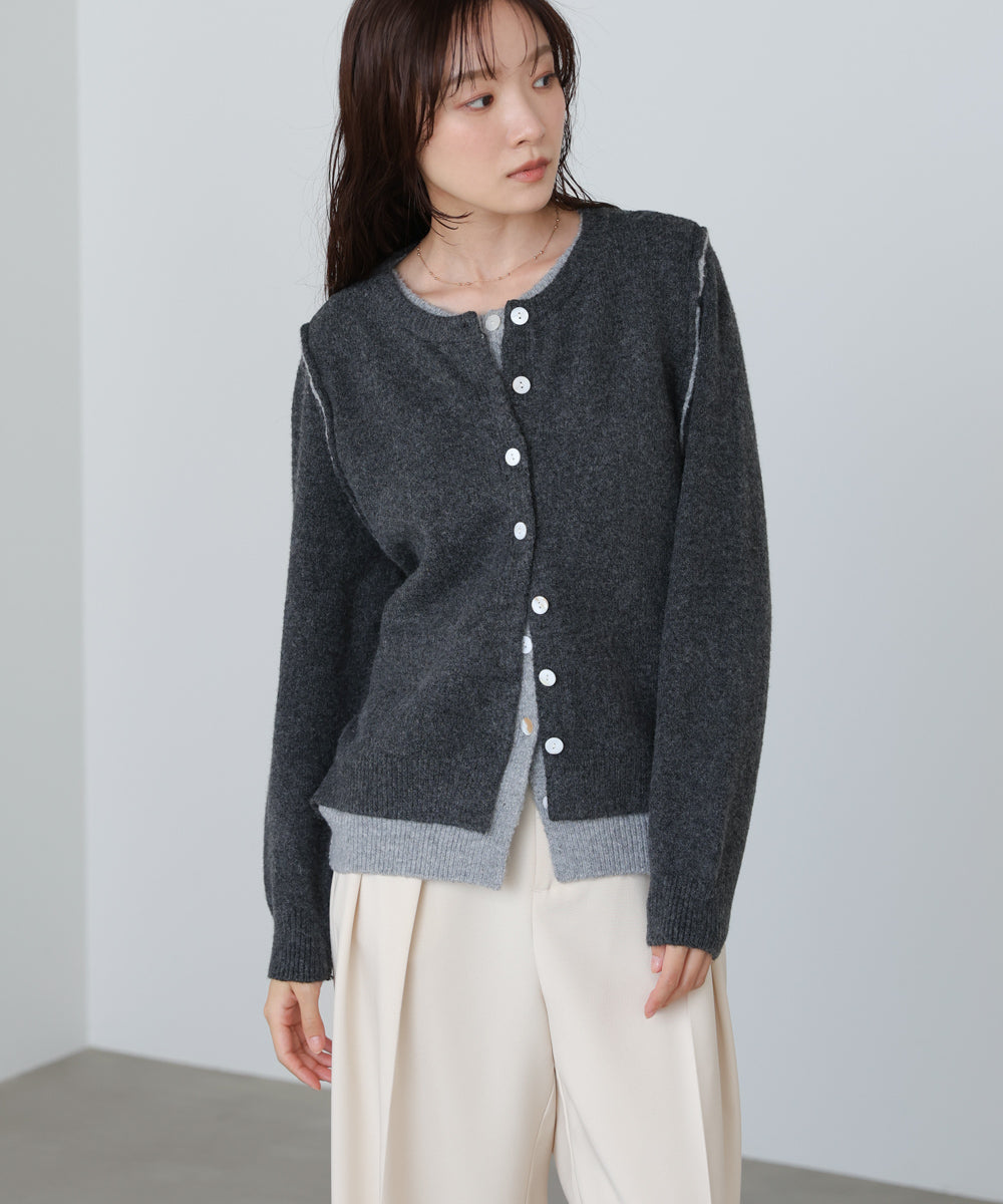 レイヤードライクニットカーディガン