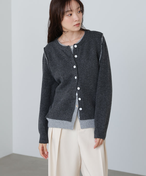 レイヤードライクニットカーディガン