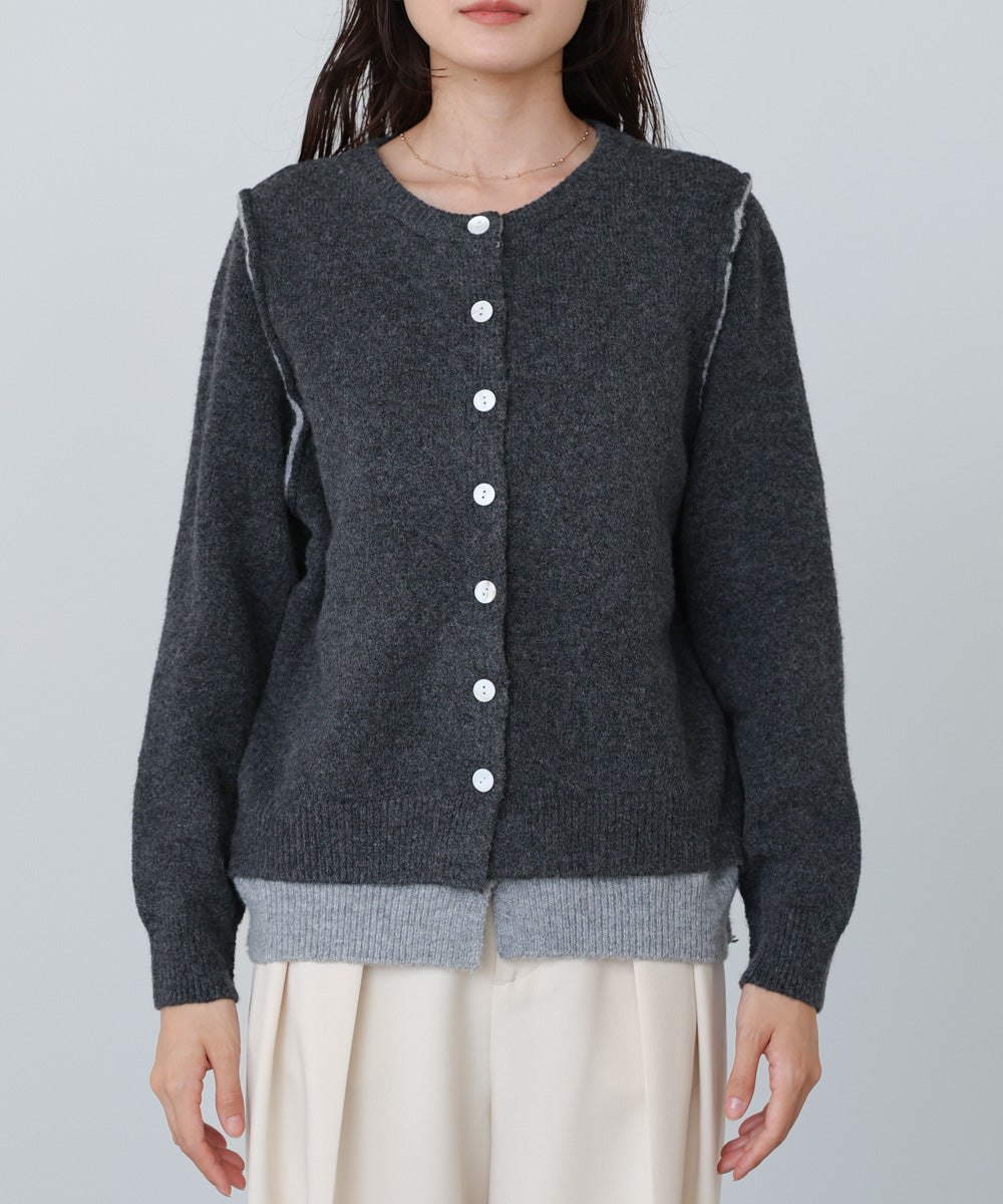 レイヤードライクニットカーディガン