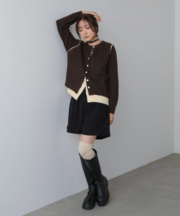 レイヤードライクニットカーディガン