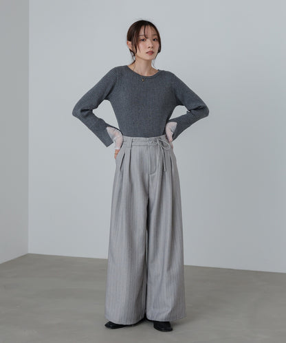 ストライプヘリンボーンパンツ