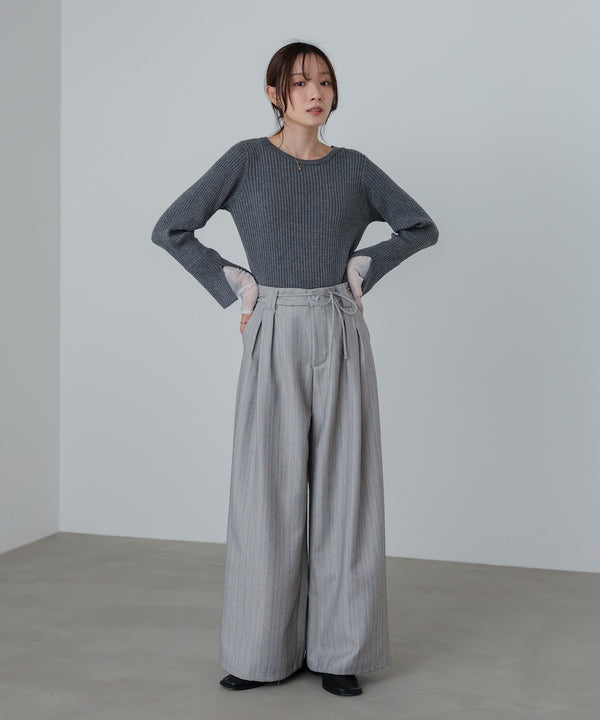 ストライプヘリンボーンパンツ