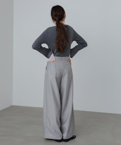 ストライプヘリンボーンパンツ