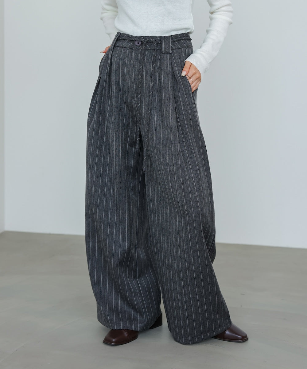 ストライプヘリンボーンパンツ