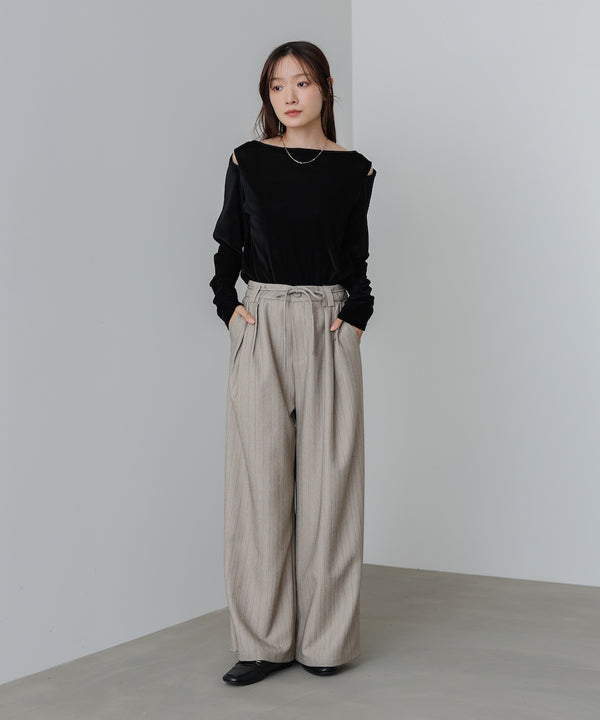 ストライプヘリンボーンパンツ