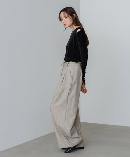 ストライプヘリンボーンパンツ