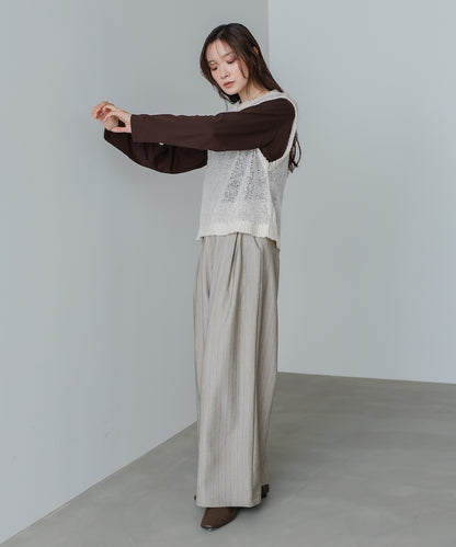 ストライプヘリンボーンパンツ