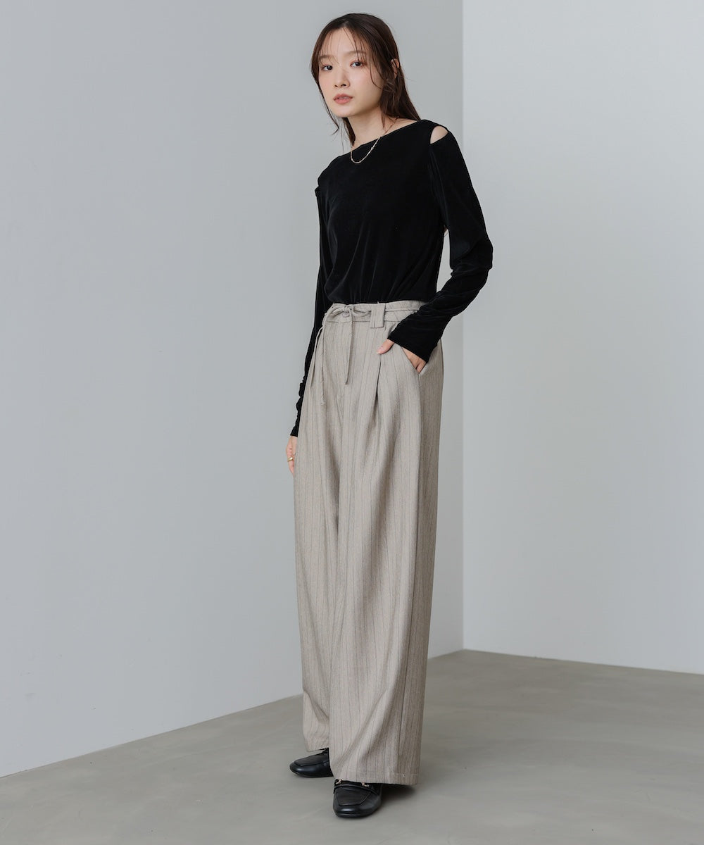 ストライプヘリンボーンパンツ