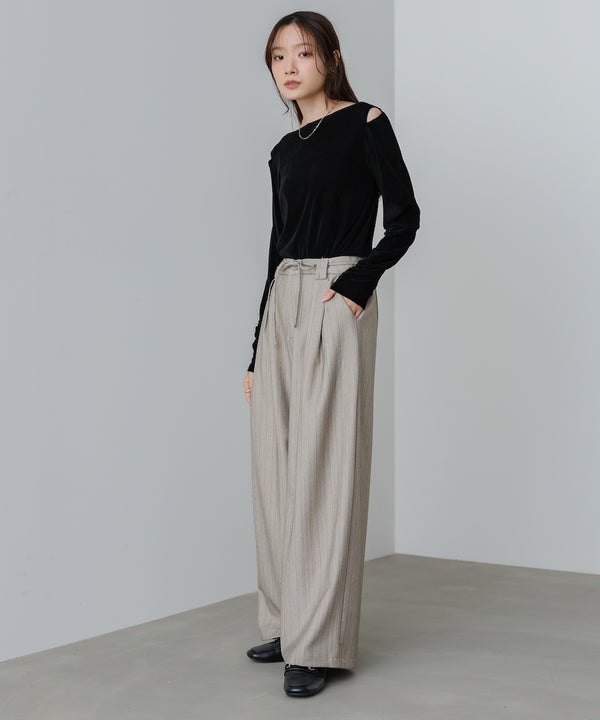 ストライプヘリンボーンパンツ